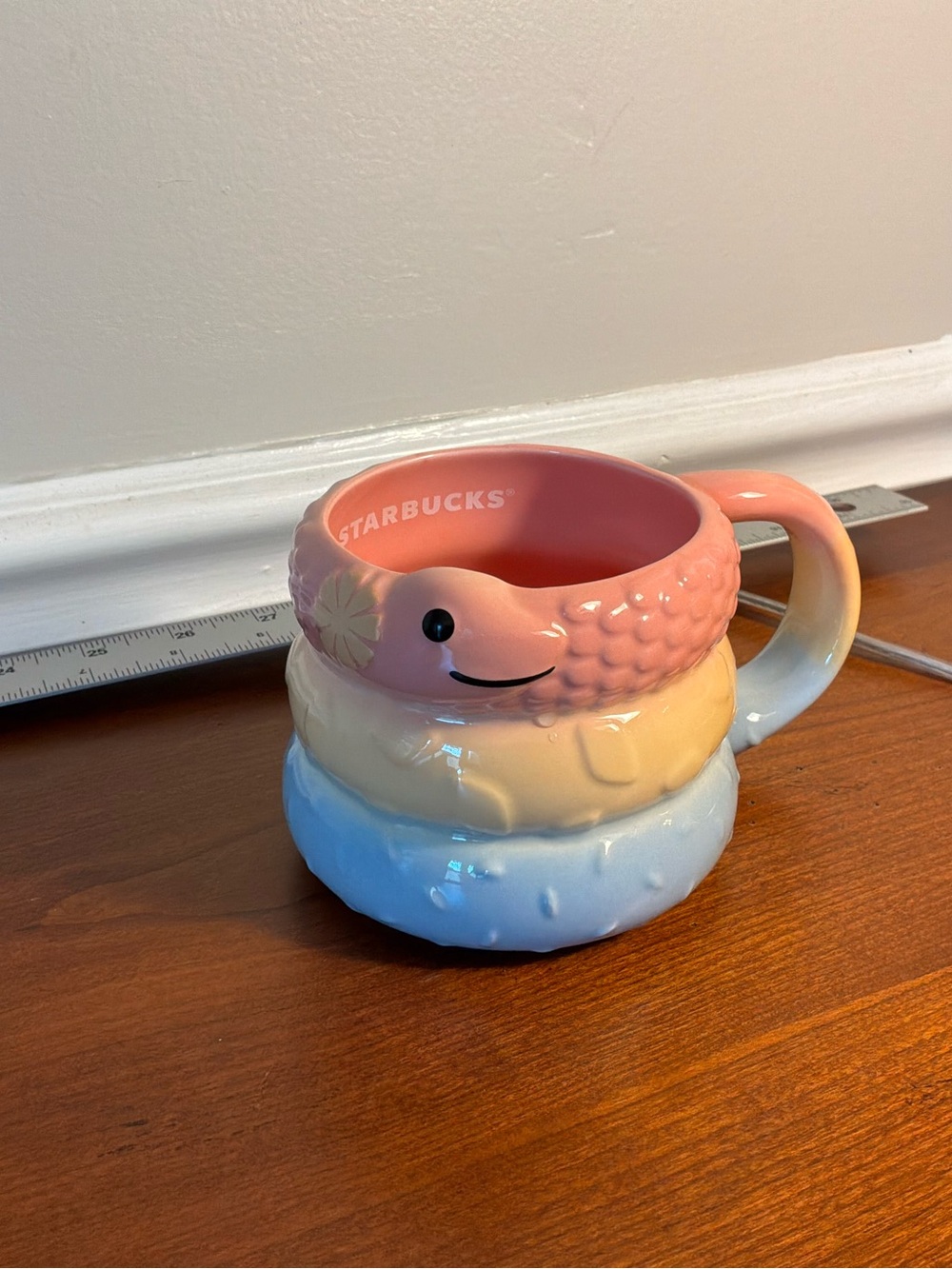 Starbucks Pastel Snake Shape Coffee Mug 14oz  - Pink Yellow Blue